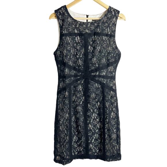 Bisou Bisou Black Lace Sleeveless Sheath Mini Dress Size 12 - Picture 1 of 9